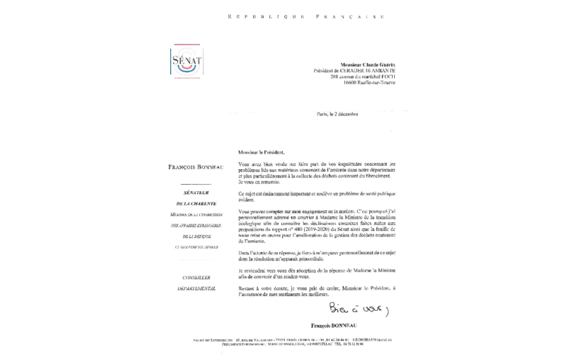 Élimination des toitures amiantées en Charente - 2020-2021 - Sénat